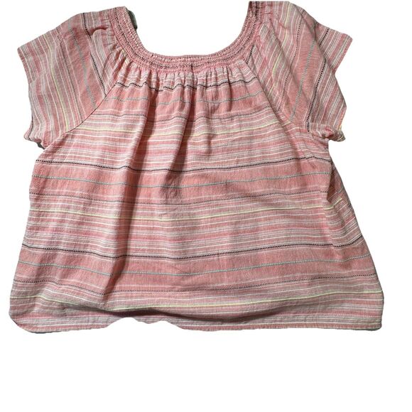 Beach Lunch Lounge Women's Short Sleeve Boho Blouse Top Size 3X 100% Cotton - Picture 7 of 10